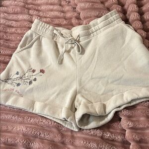 Taylor Swift Cream Textured Shorts